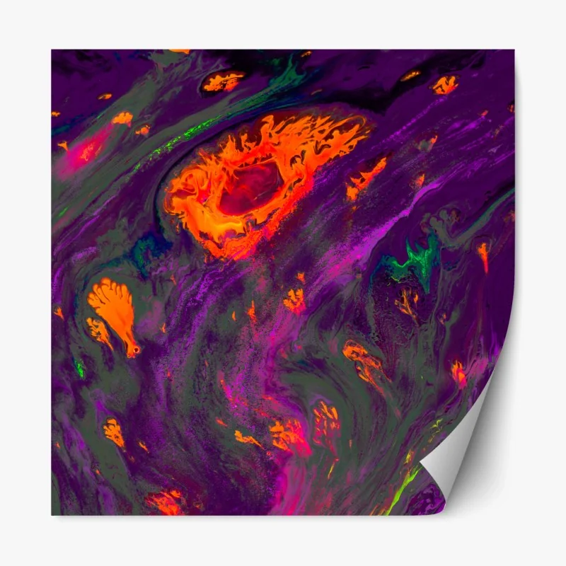 Repositionierbarer Aufkleber lebhaftes geometrisches blumenmuster – Wallnifity®