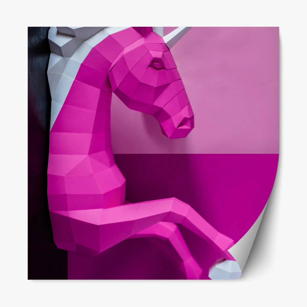 Repositionierbarer Aufkleber rosa geometrisches einhorn wanddekoration – Wallnifity® Repositionierbarer Aufkleber rosa geometrisches einhorn wanddekoration – Wallnifity®