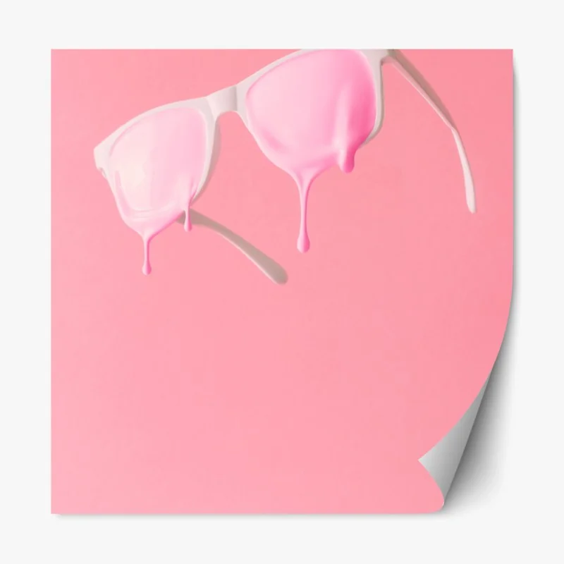 Repositionierbarer Aufkleber schmelzende rosa sonnenbrille