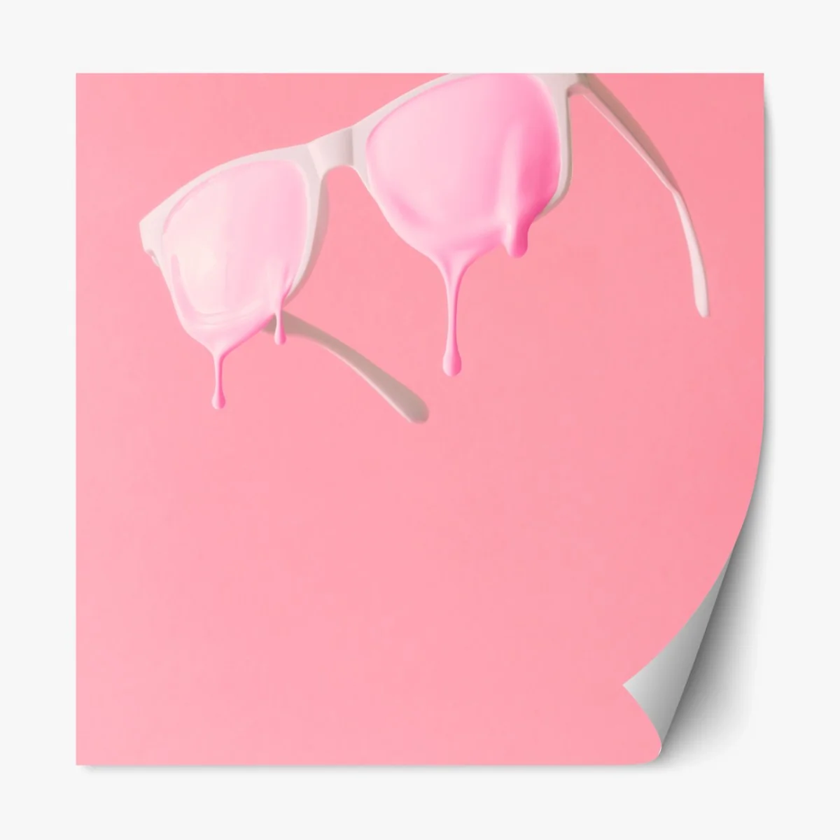 Repositionierbarer Aufkleber schmelzende rosa sonnenbrille – Wallnifity® Repositionierbarer Aufkleber schmelzende rosa sonnenbrille – Wallnifity®