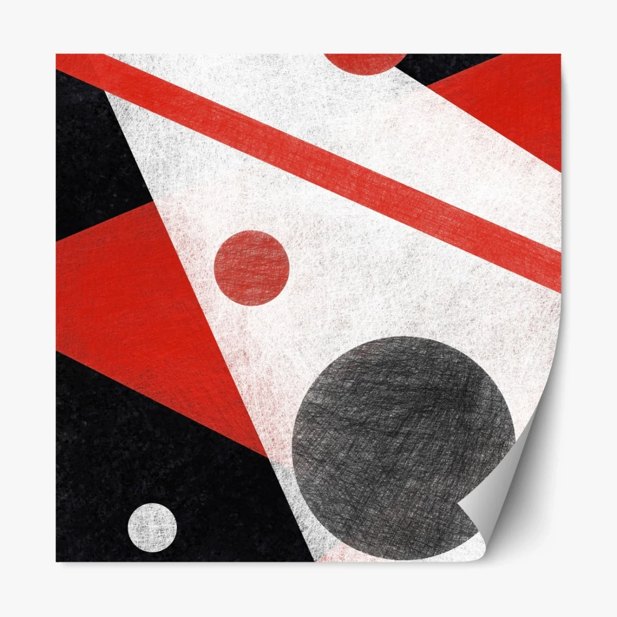 Repositionierbarer Aufkleber geometrische abstraktion in rot und schwarz – Wallnifity® Repositionierbarer Aufkleber geometrische abstraktion in rot und schwarz – Wallnifity®