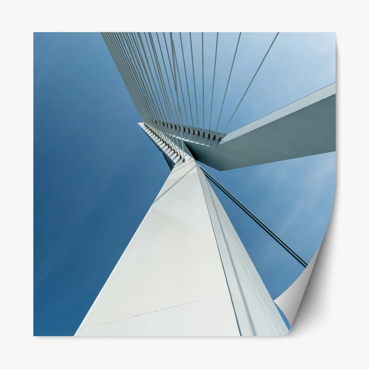 Repositionierbarer Aufkleber aufsteigende linien: moderner brückenpylon – Wallnifity® Repositionierbarer Aufkleber aufsteigende linien: moderner brückenpylon – Wallnifity®