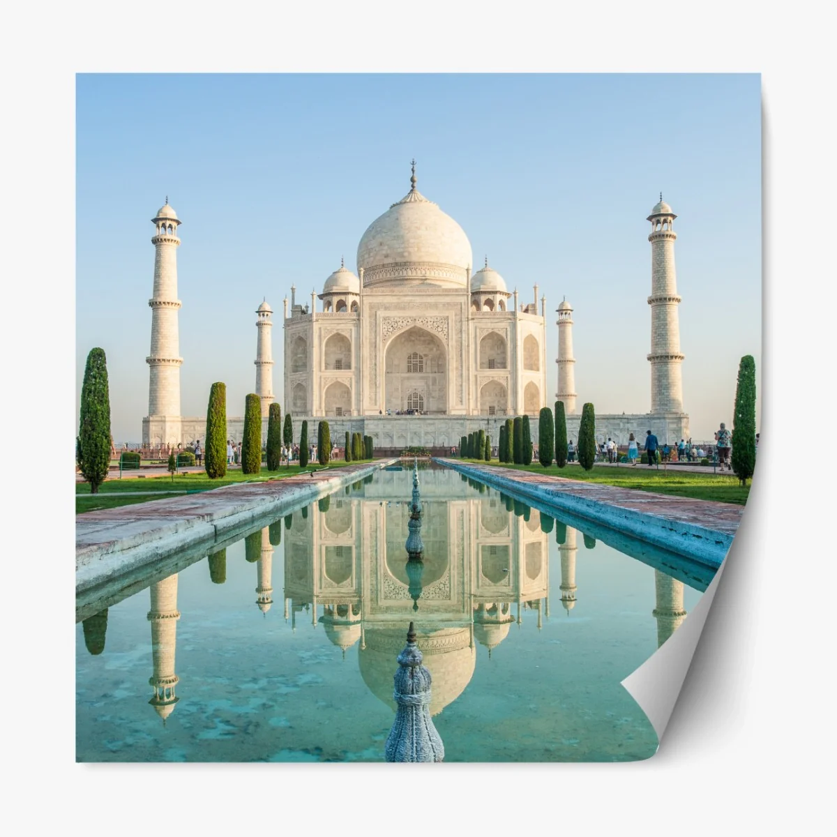Repositionierbarer Aufkleber Taj Mahal spiegelung im morgendlichen licht – Wallnifity® Repositionierbarer Aufkleber Taj Mahal spiegelung im morgendlichen licht – Wallnifity®