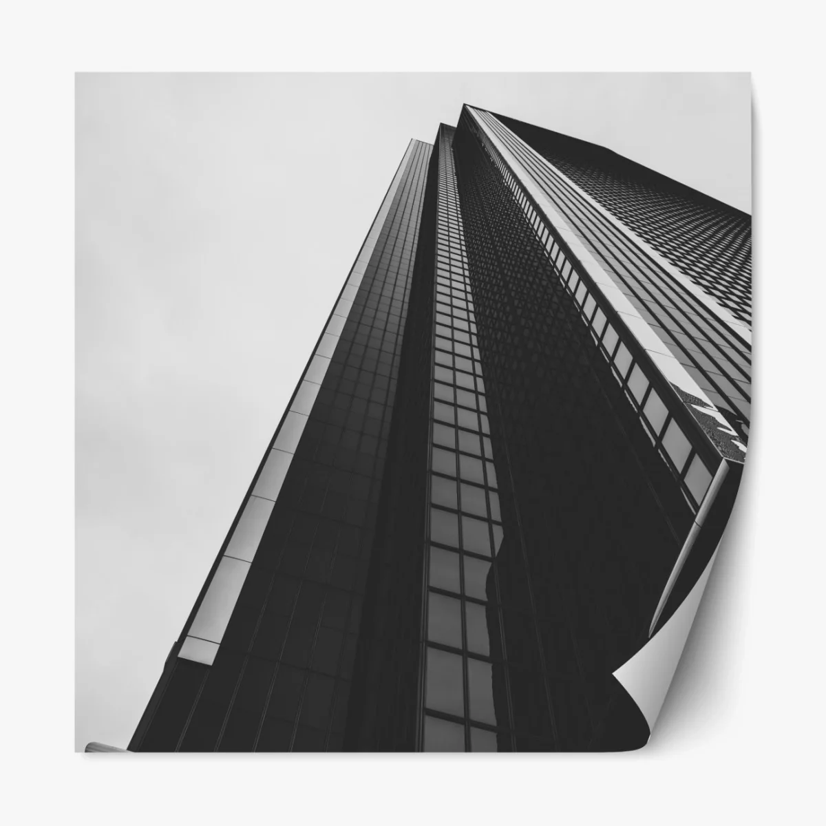 Repositionierbarer Aufkleber monochromer wolkenkratzer in perspektive – Wallnifity® Repositionierbarer Aufkleber monochromer wolkenkratzer in perspektive – Wallnifity®