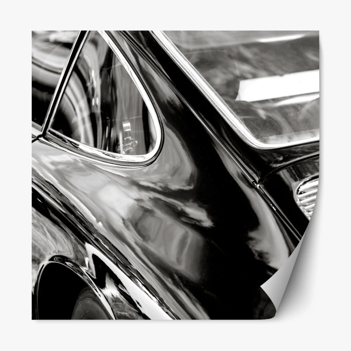 Repositionierbarer Aufkleber oldtimer rückansicht detail in schwarzweiß – Wallnifity® Repositionierbarer Aufkleber oldtimer rückansicht detail in schwarzweiß – Wallnifity®