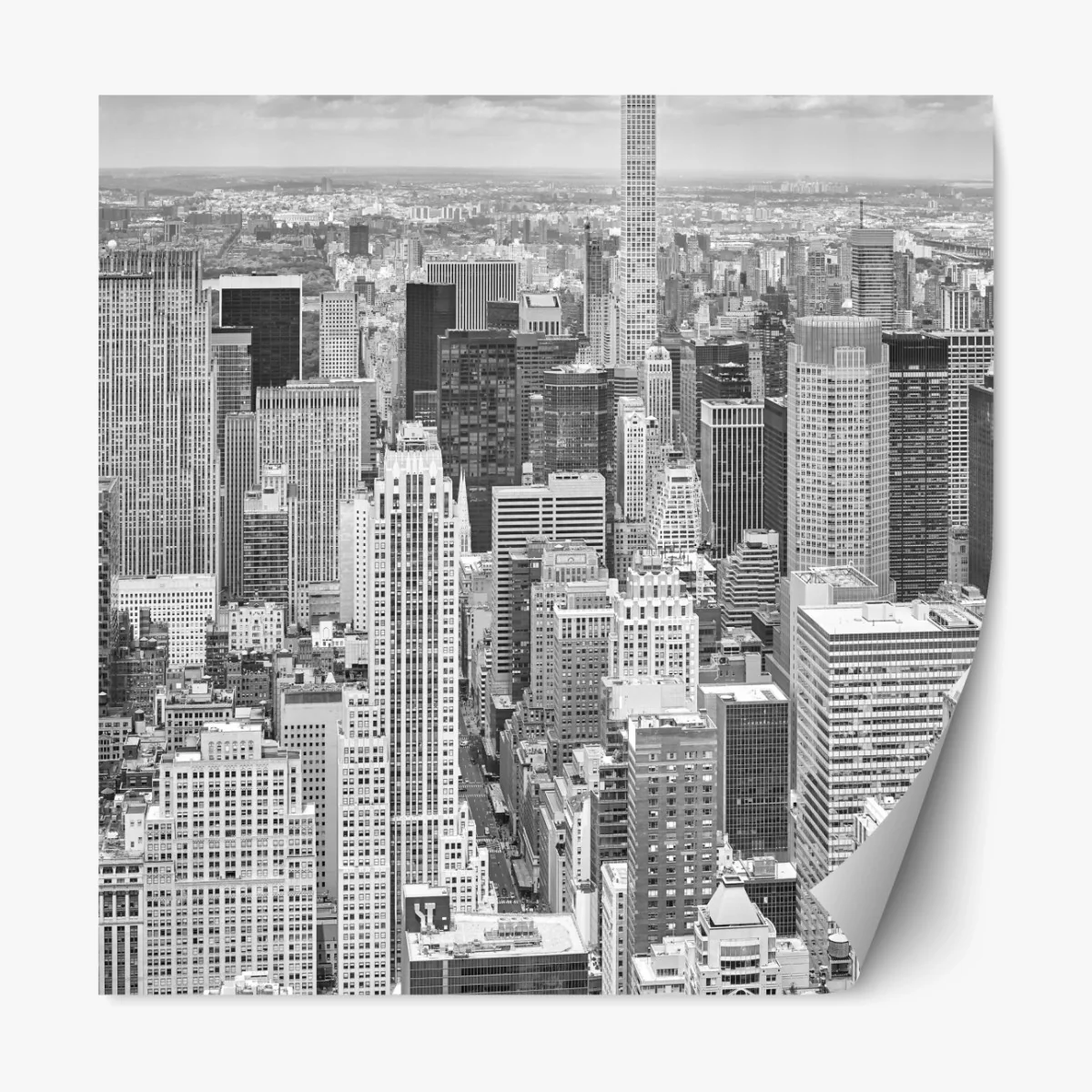 Repositionierbarer Aufkleber panorama von New York in schwarzweiß – Wallnifity® Repositionierbarer Aufkleber panorama von New York in schwarzweiß – Wallnifity®