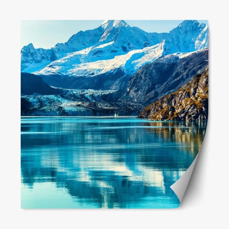 Repositionierbarer Aufkleber ruhiger türkisfarbener bergsee