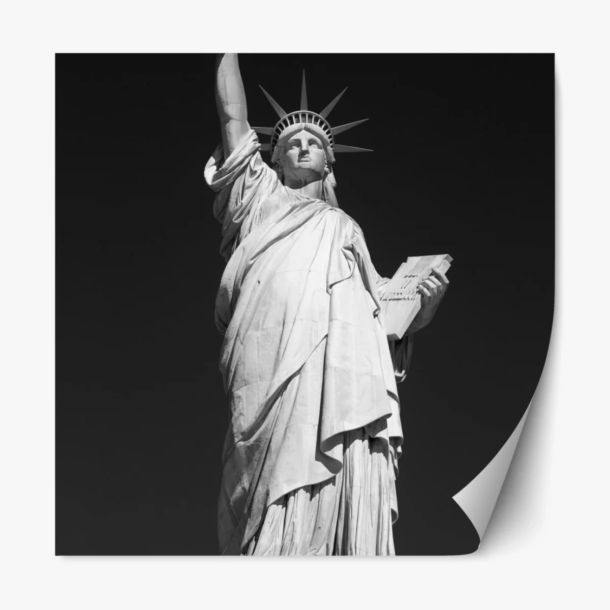 Repositionierbarer Aufkleber Freiheitsstatue in monochrom – Wallnifity® Repositionierbarer Aufkleber Freiheitsstatue in monochrom – Wallnifity®