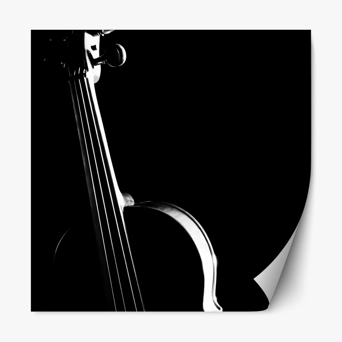 Repositionierbarer Aufkleber elegante geigensilhouette auf schwarzem hintergrund – Wallnifity® Repositionierbarer Aufkleber elegante geigensilhouette auf schwarzem hintergrund – Wallnifity®