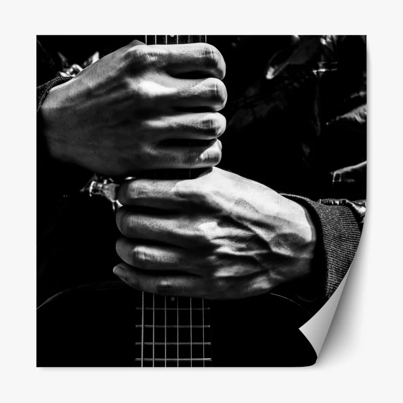 Repositionierbarer Aufkleber hände am gitarrenhals