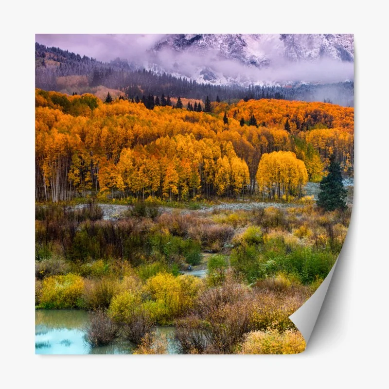 Repositionierbarer Aufkleber aquarell olivenzweige muster – Wallnifity®