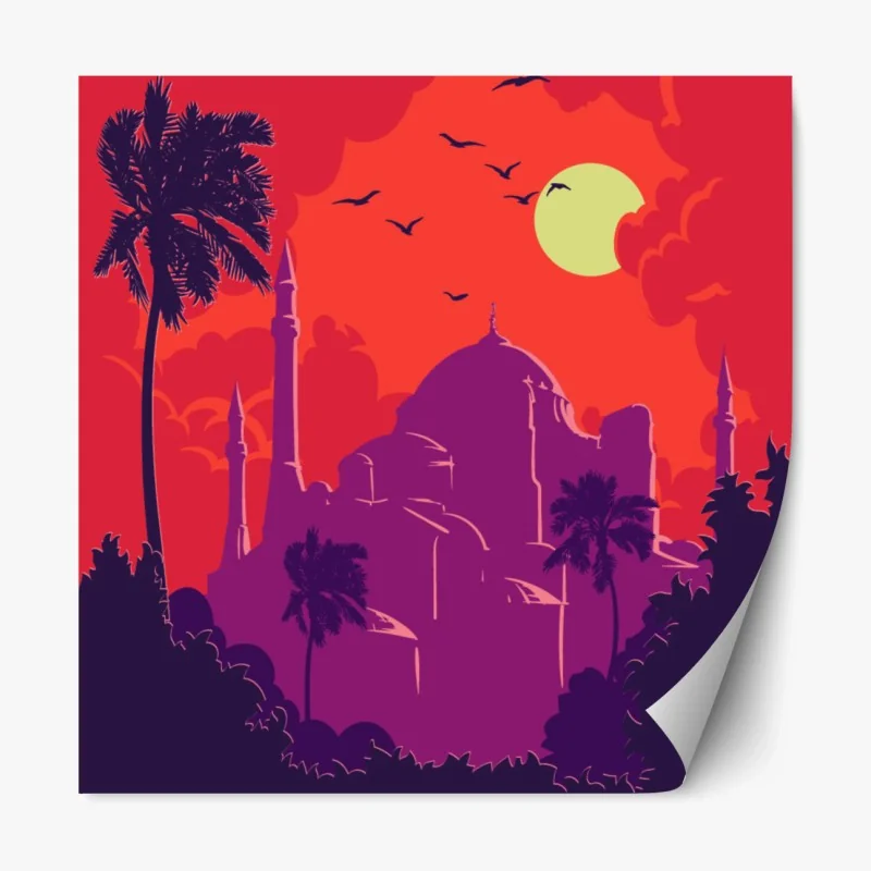 Repositionierbarer Aufkleber verspieltes party-muster mit menschen – Wallnifity®