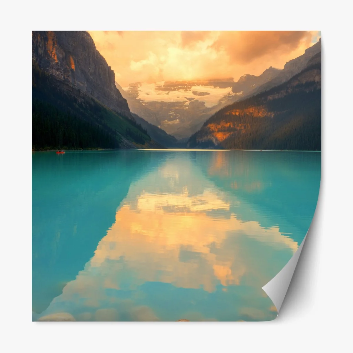 Repositionierbarer Aufkleber sonnenaufgang über Lake Louise, Banff – Wallnifity® Repositionierbarer Aufkleber sonnenaufgang über Lake Louise, Banff – Wallnifity®