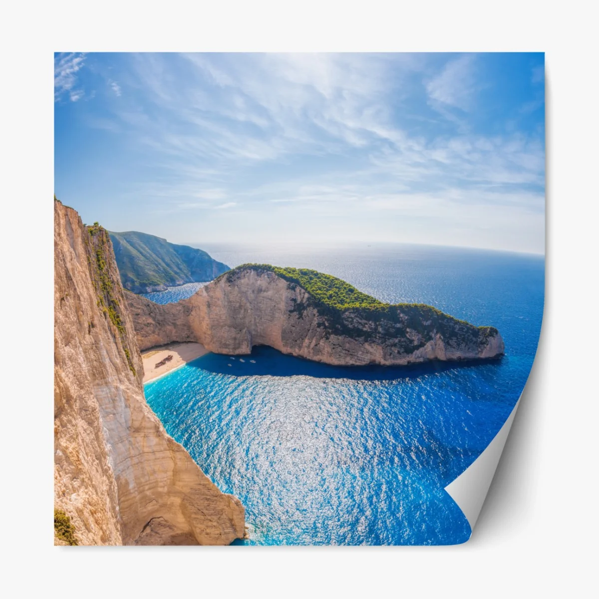 Repositionierbarer Aufkleber sonnenklippen am Navagio strand, Zakynthos – Wallnifity® Repositionierbarer Aufkleber sonnenklippen am Navagio strand, Zakynthos – Wallnifity®
