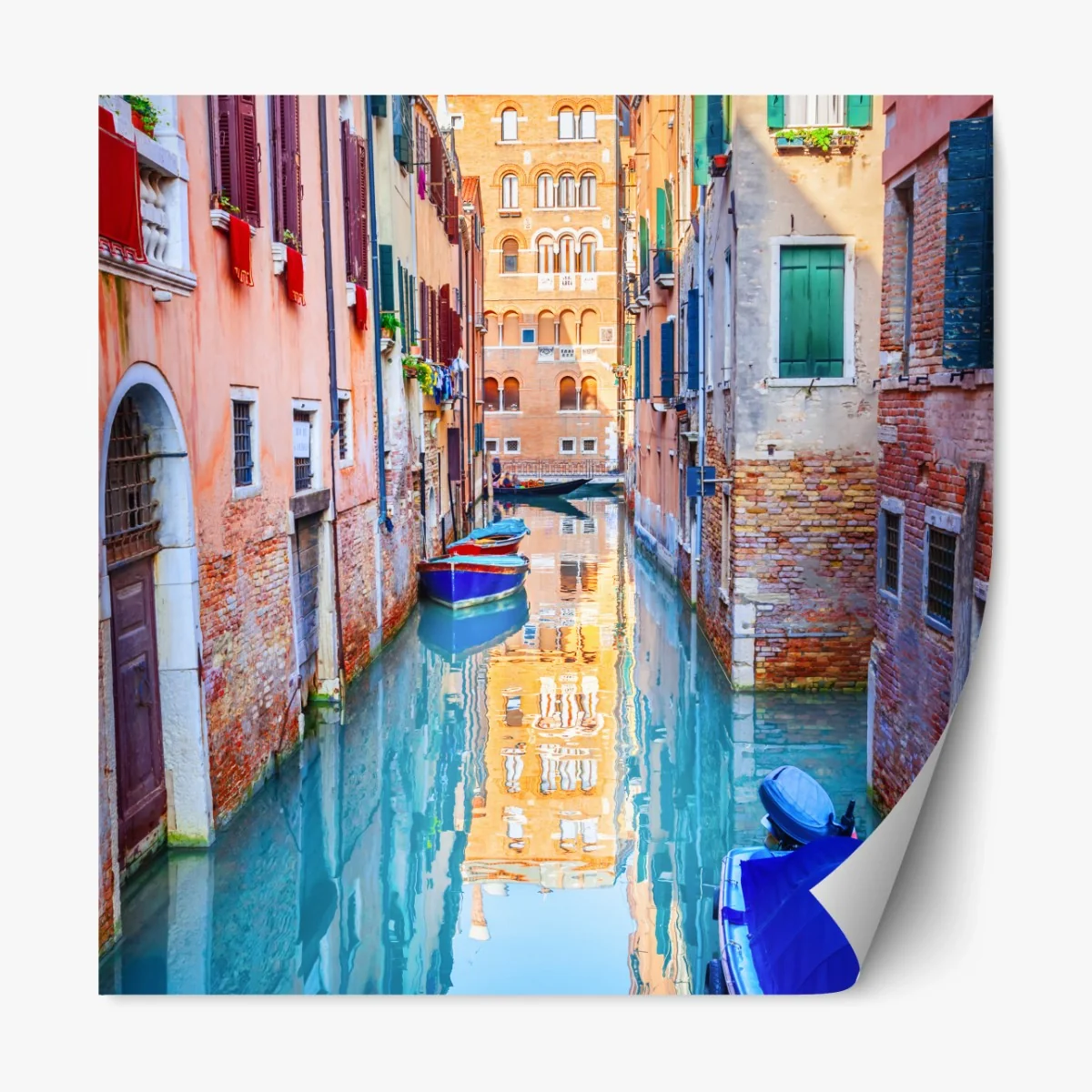 Repositionierbarer Aufkleber Venedig kanal und spiegelungen – Wallnifity®