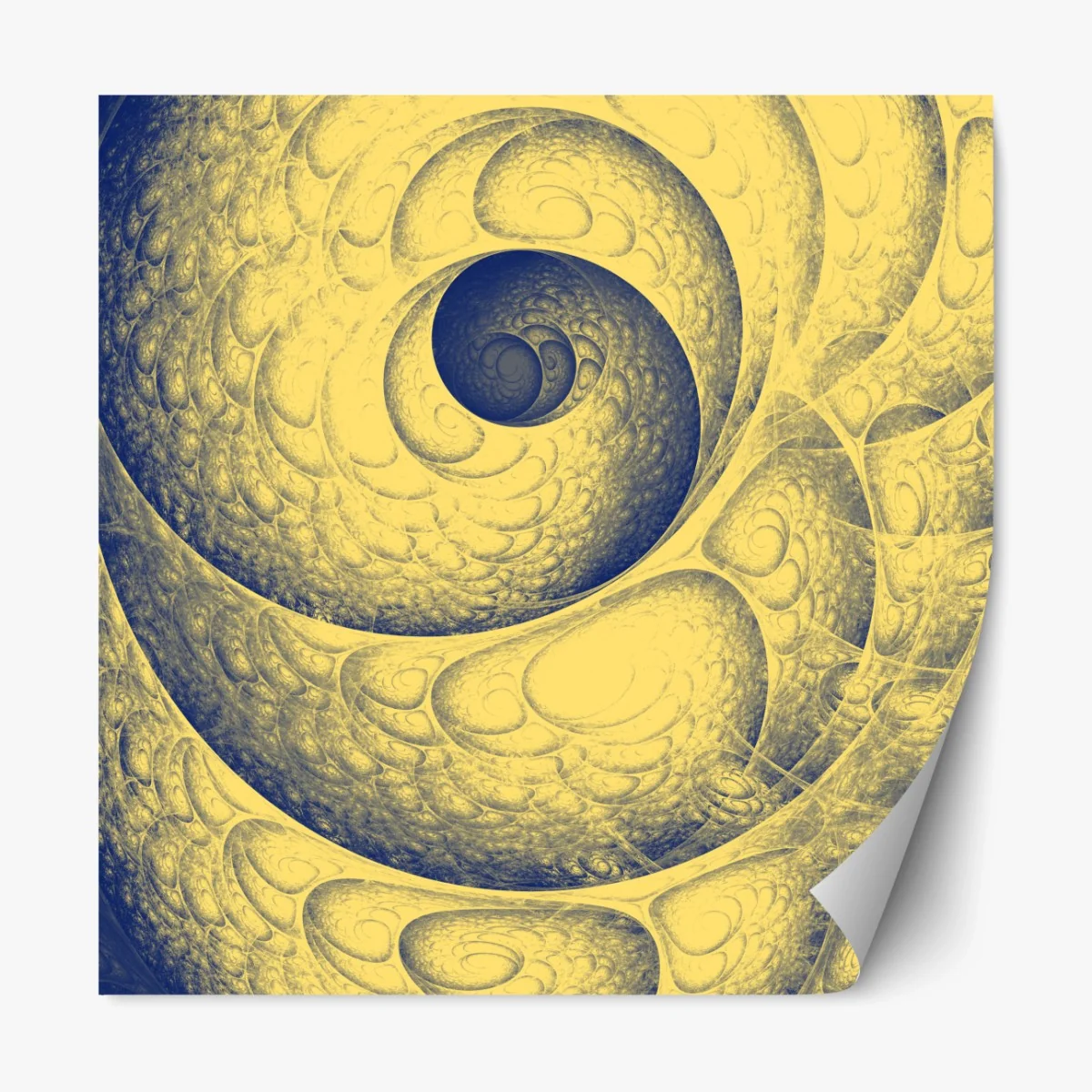 Repositionierbarer Aufkleber goldene spiralförmige fraktalstruktur – Wallnifity®