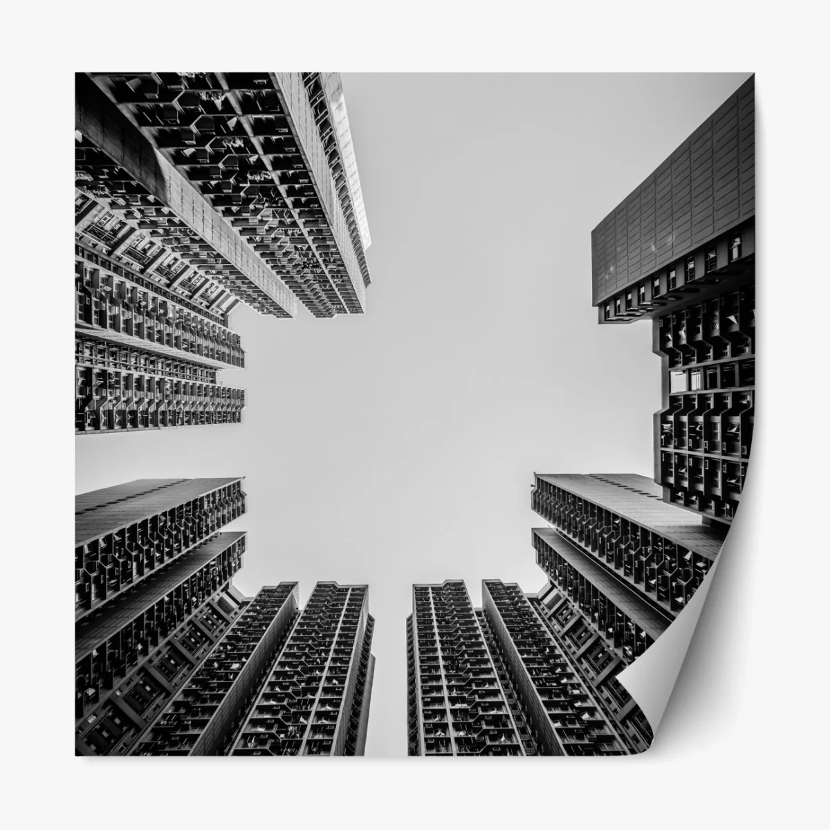 Repositionierbarer Aufkleber städtische perspektive hochhäuser – Wallnifity® Repositionierbarer Aufkleber städtische perspektive hochhäuser – Wallnifity®