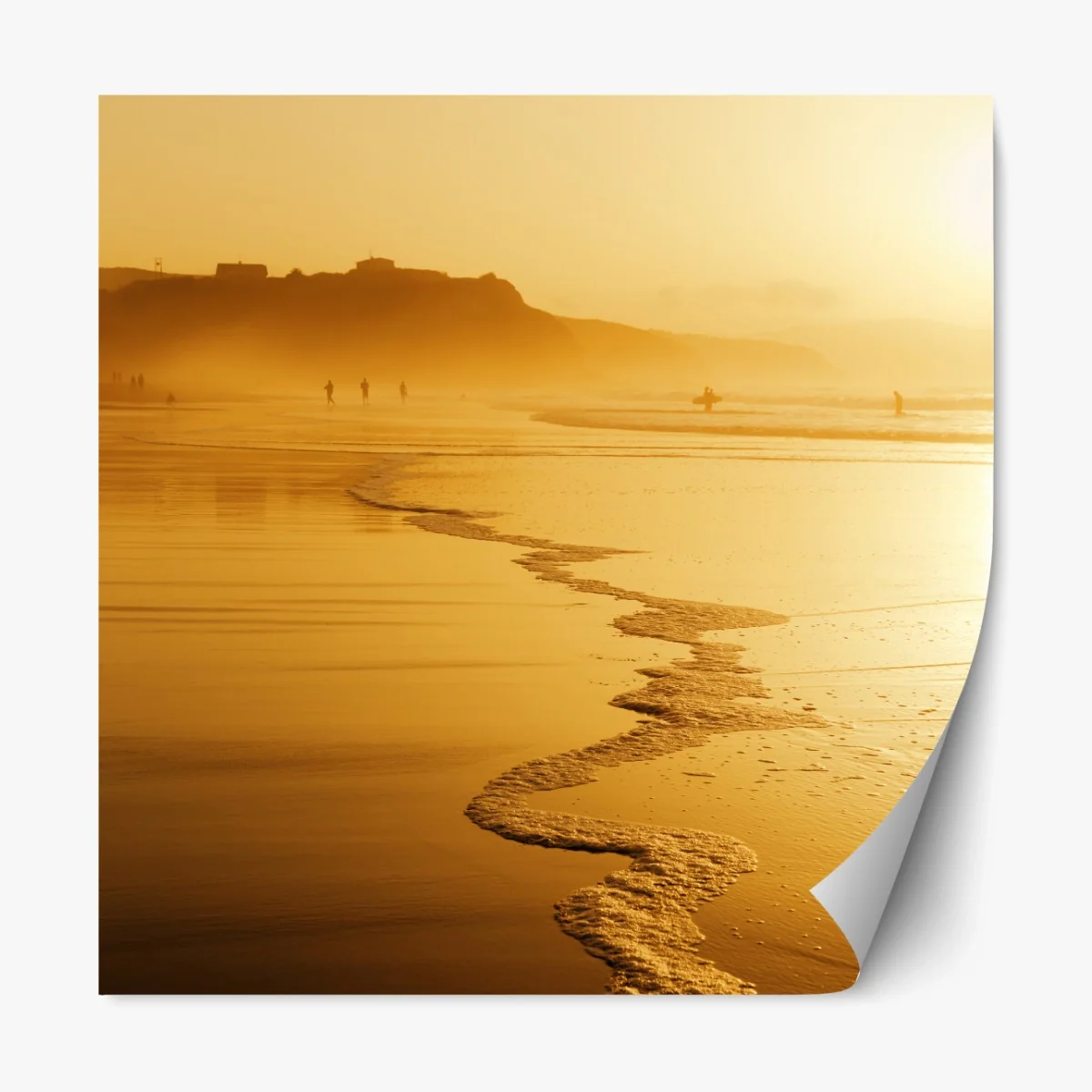 Repositionierbarer Aufkleber goldener sonnenuntergang am strand von Sopelana – Wallnifity® Repositionierbarer Aufkleber goldener sonnenuntergang am strand von Sopelana – Wallnifity®