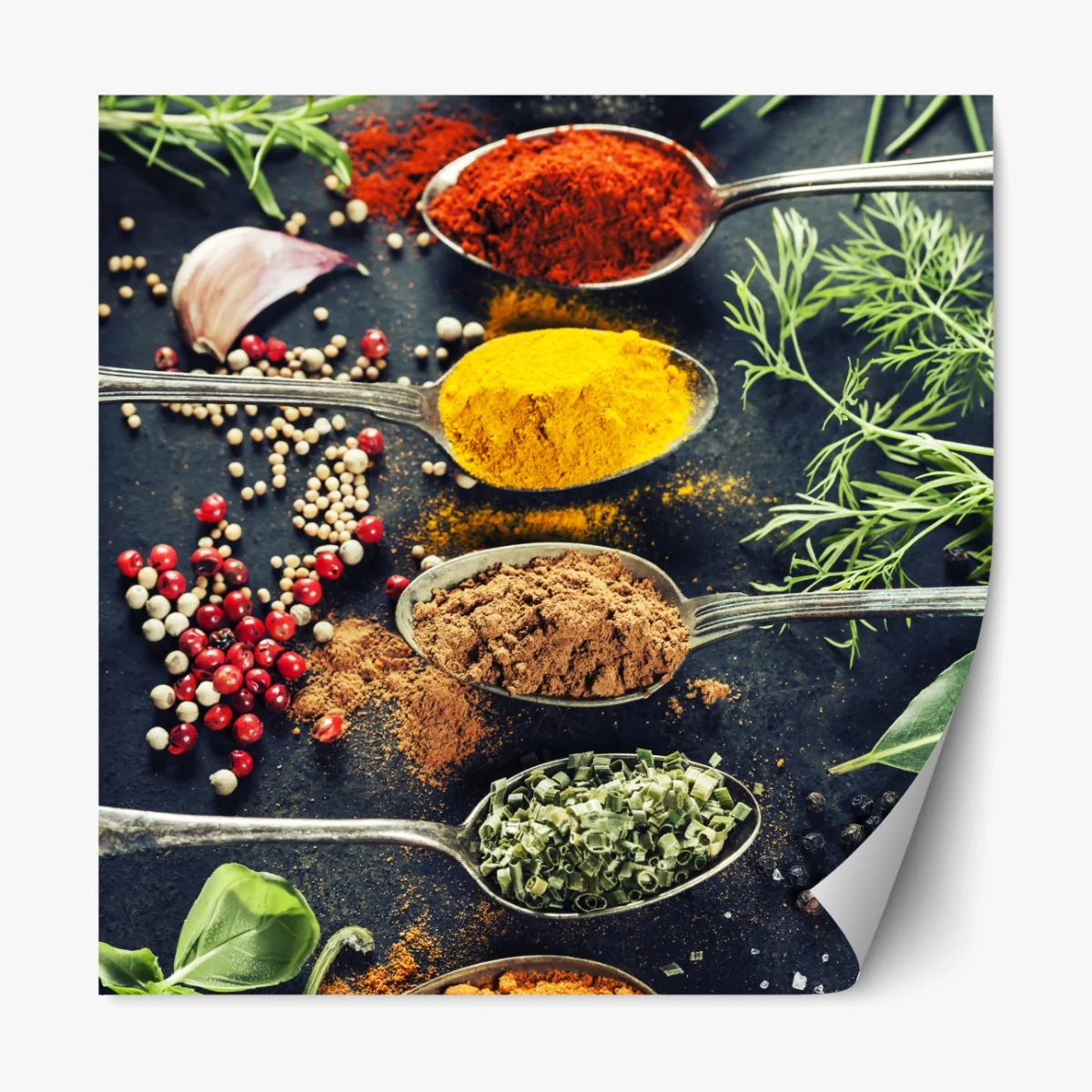 Repositionierbarer Aufkleber komposition aus gewürzen und kräutern – Wallnifity® Repositionierbarer Aufkleber komposition aus gewürzen und kräutern – Wallnifity®