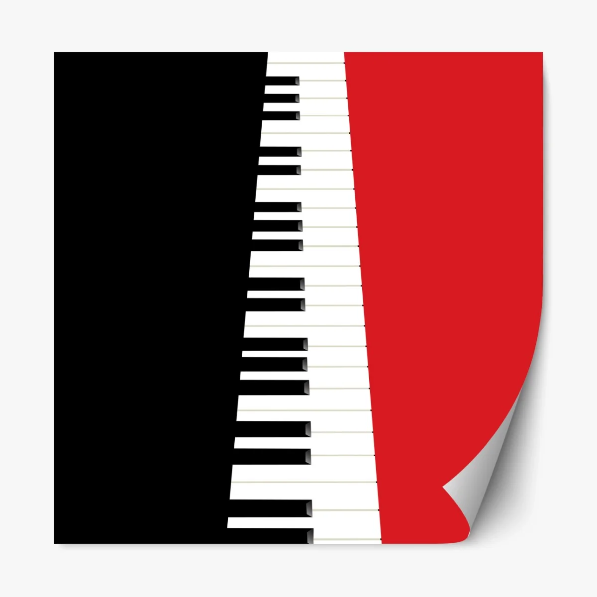 Repositionierbarer Aufkleber schwarz-rotes klavier-tastatur motiv – Wallnifity® Repositionierbarer Aufkleber schwarz-rotes klavier-tastatur motiv – Wallnifity®