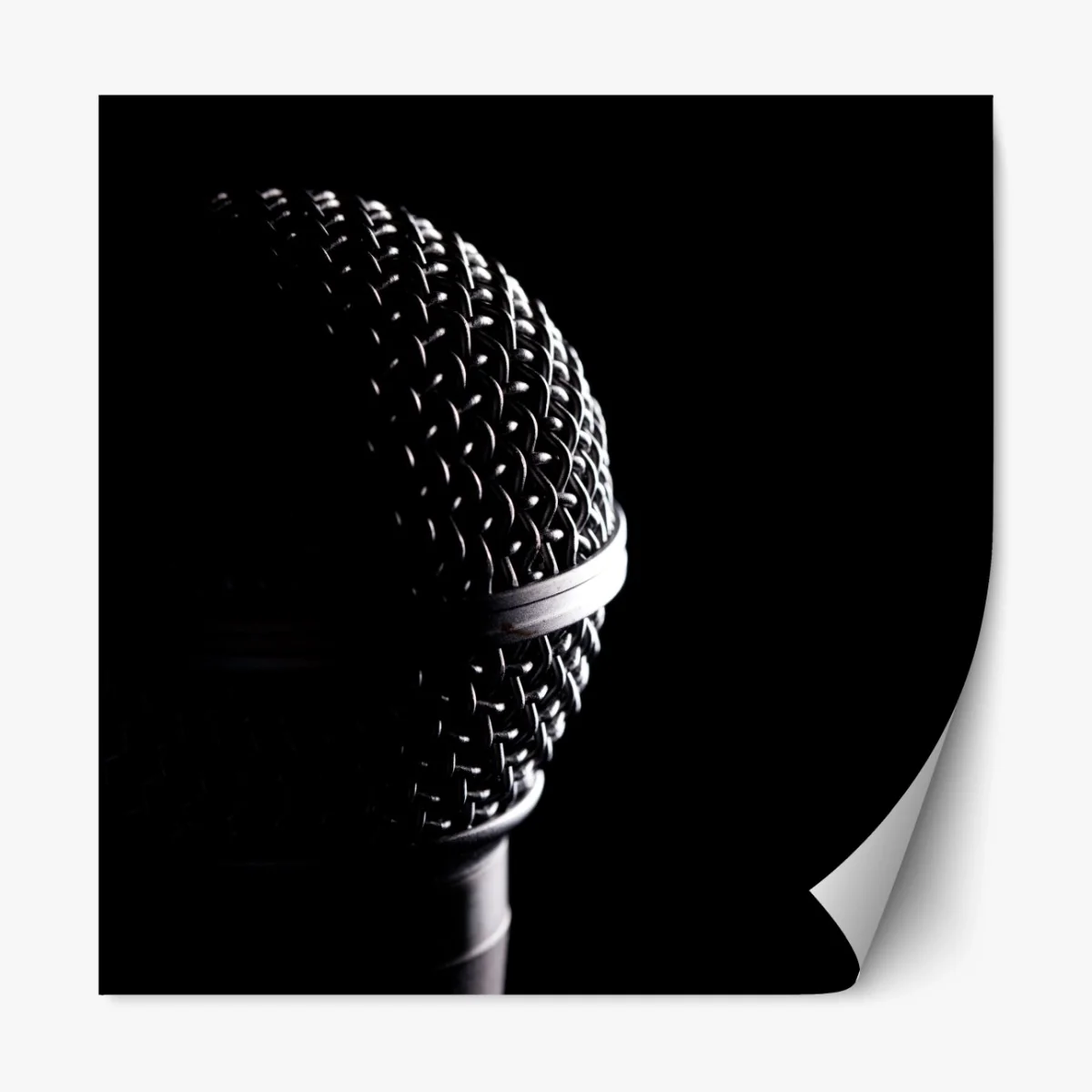 Repositionierbarer Aufkleber dramatische mikrofon-nahaufnahme – Wallnifity® Repositionierbarer Aufkleber dramatische mikrofon-nahaufnahme – Wallnifity®