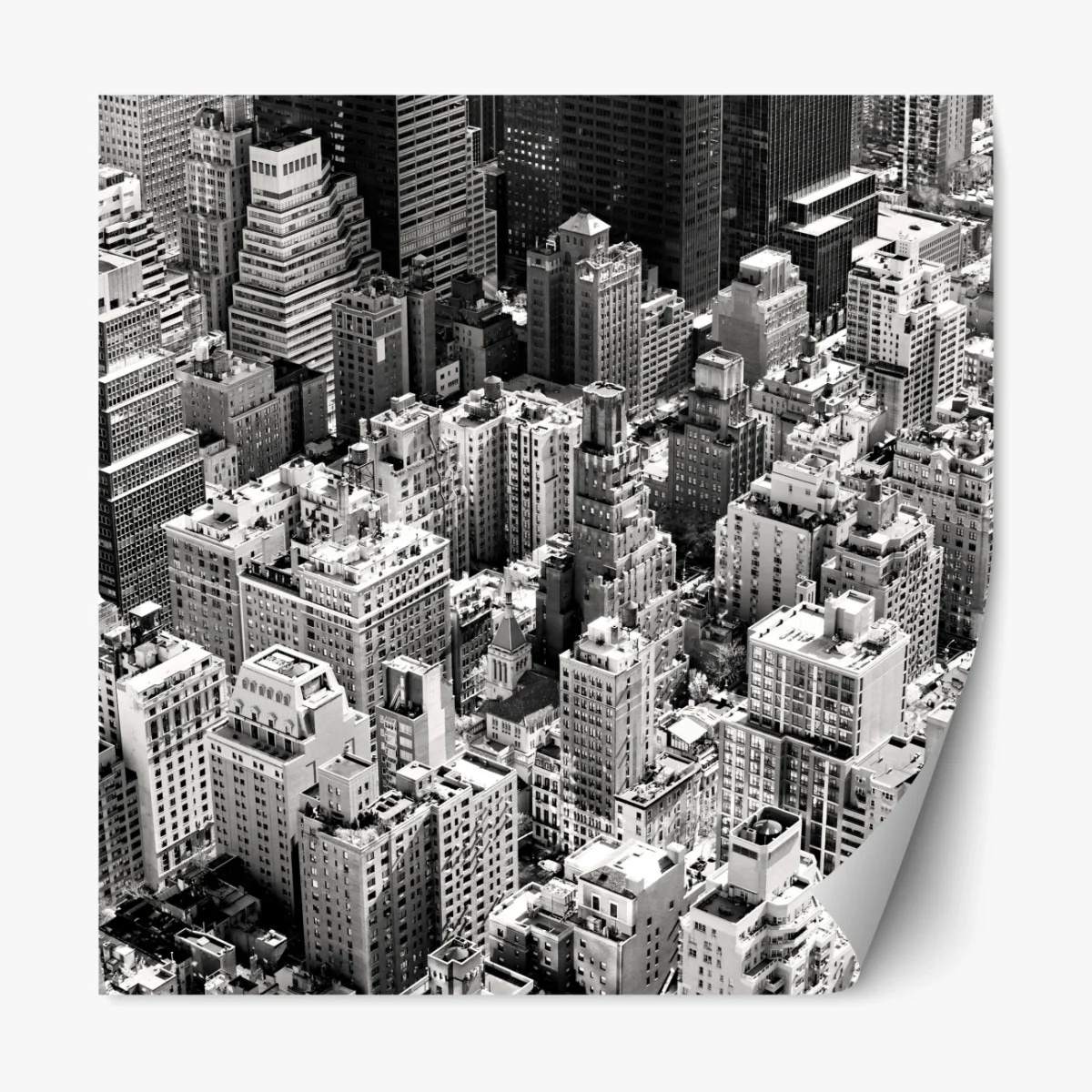 Repositionierbarer Aufkleber Manhattan luftaufnahme skyline in monochrom – Wallnifity®