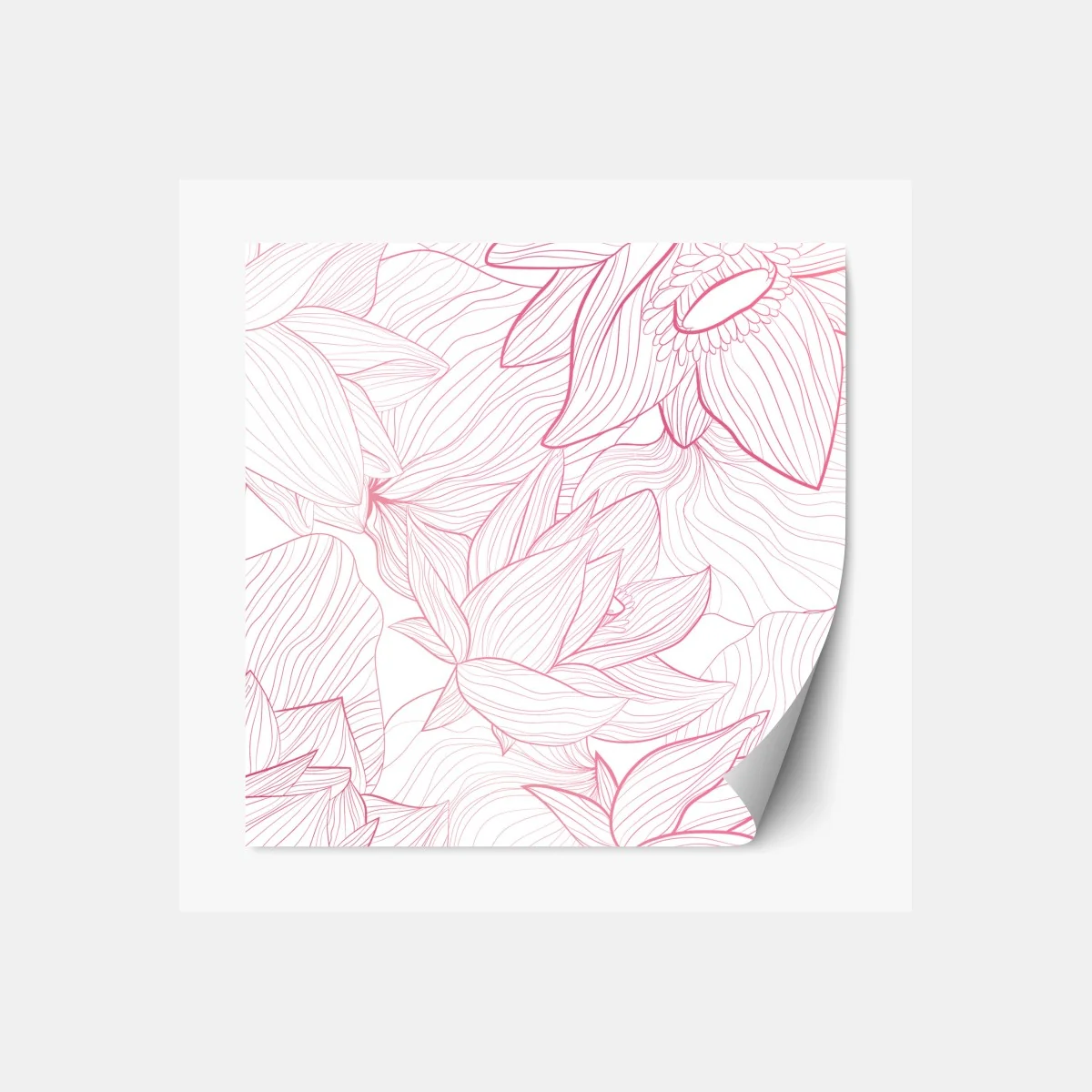 Repositionierbarer Aufkleber zartes rosa blumenlinienmuster – Wallnifity® Repositionierbarer Aufkleber zartes rosa blumenlinienmuster – Wallnifity®