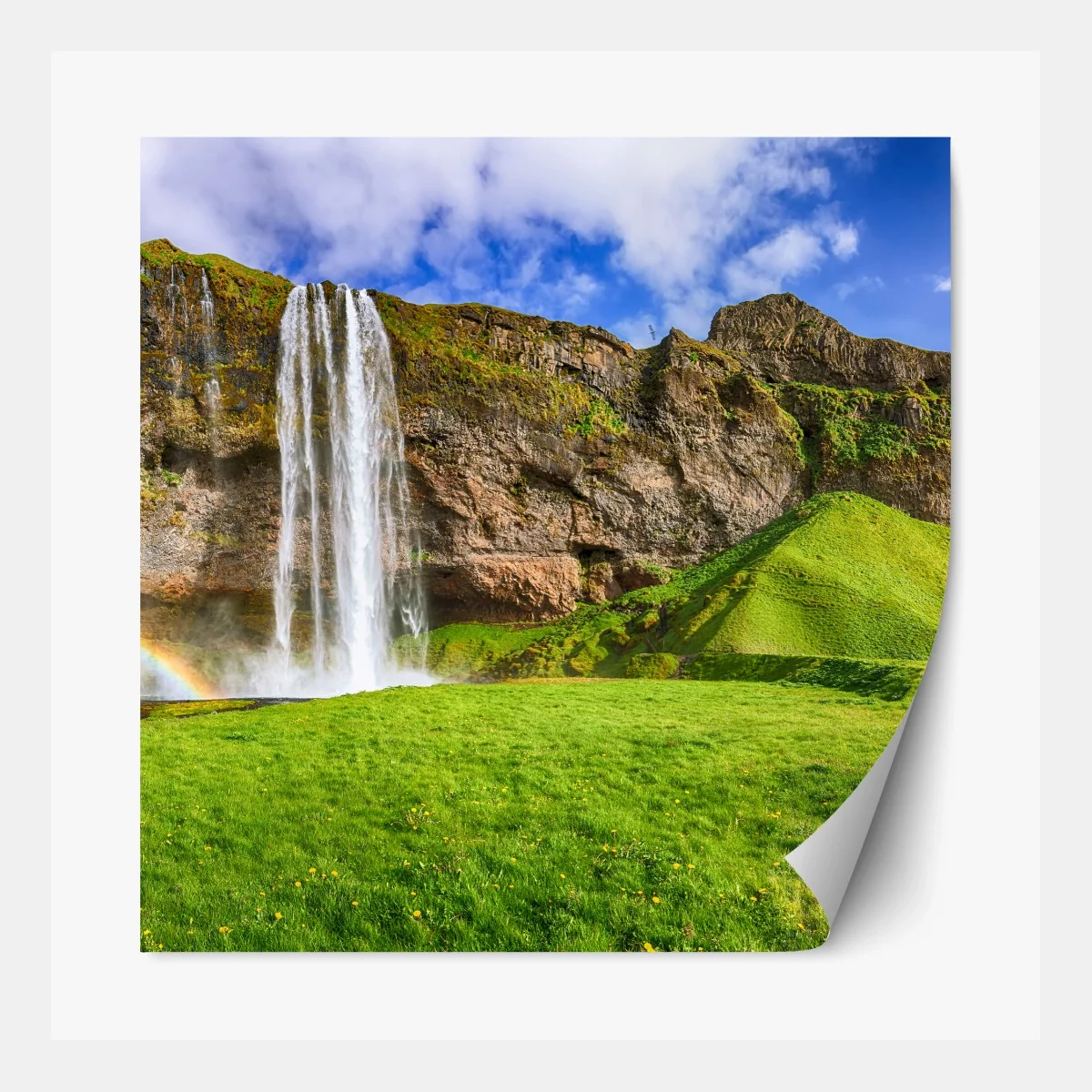 Repositionierbarer Aufkleber Seljalandsfoss wasserfall panorama – Wallnifity®
