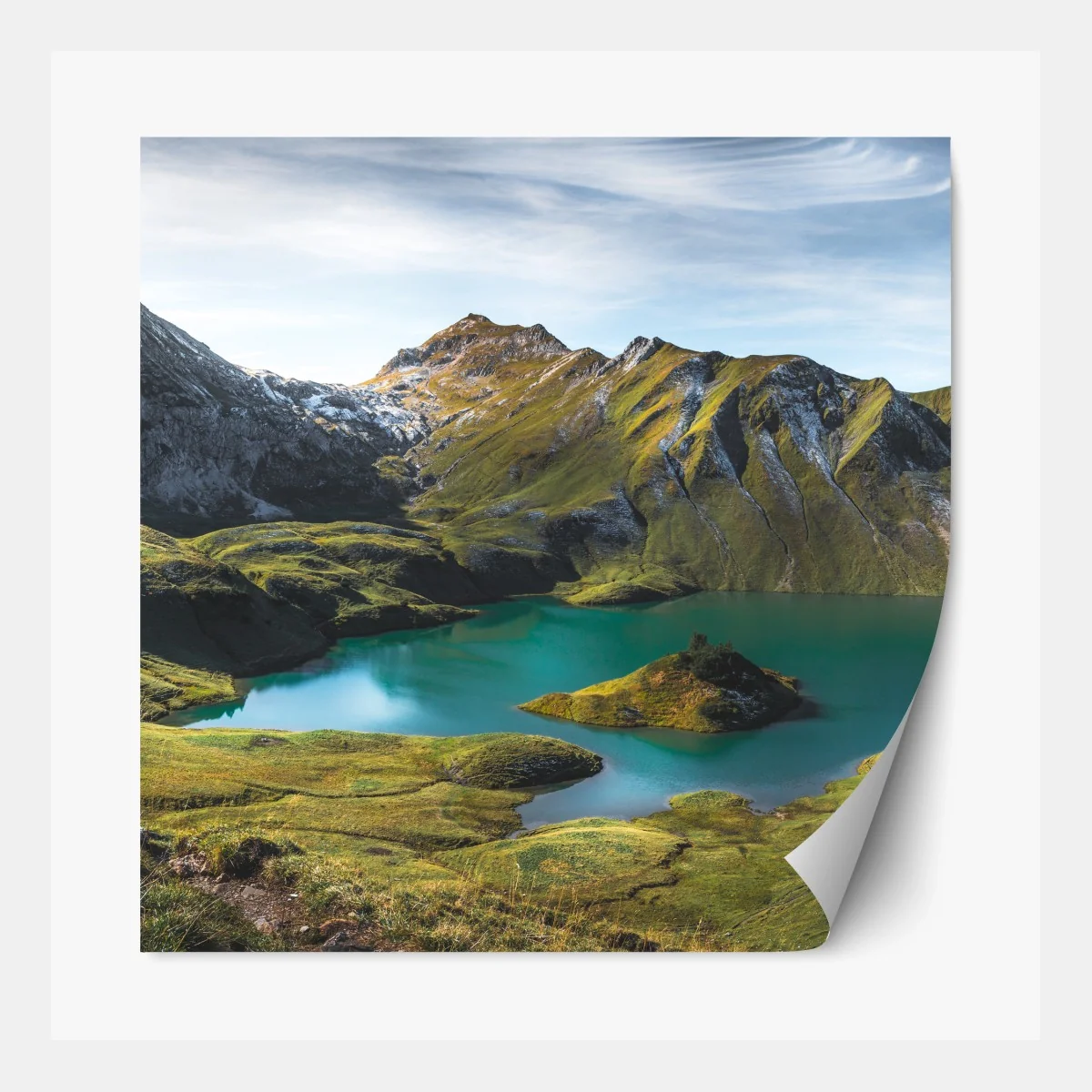 Repositionierbarer Aufkleber türkises seeidyll am Schrecksee, Bayern – Wallnifity® Repositionierbarer Aufkleber türkises seeidyll am Schrecksee, Bayern – Wallnifity®