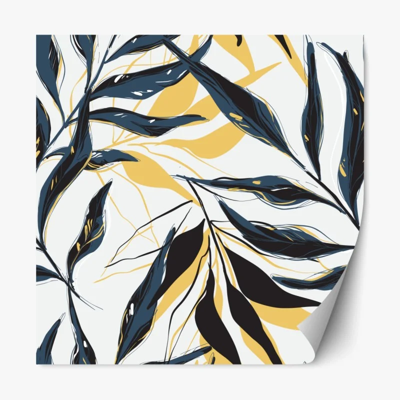 Repositionierbarer Aufkleber tropisches muster mit strelitzie – Wallnifity®