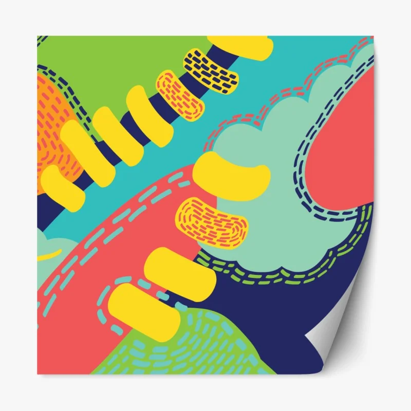 Repositionierbarer Aufkleber verschneiter wald im sanften nebel – Wallnifity®