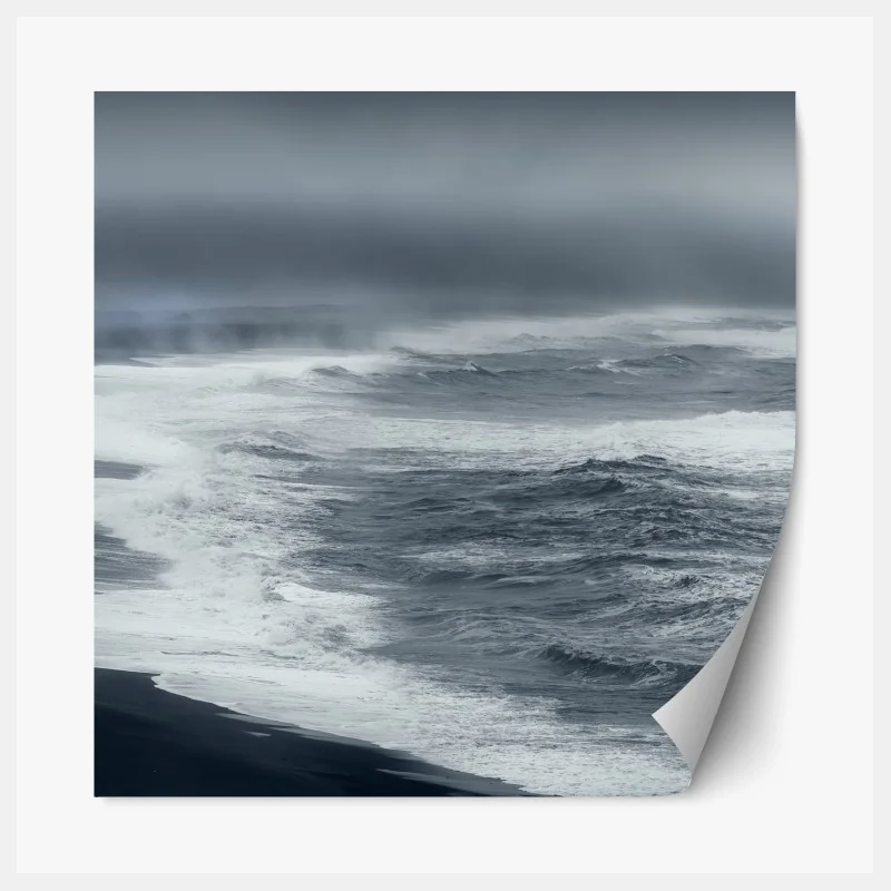 Repositionierbarer Aufkleber zarter löwenzahn in monochrom – Wallnifity®