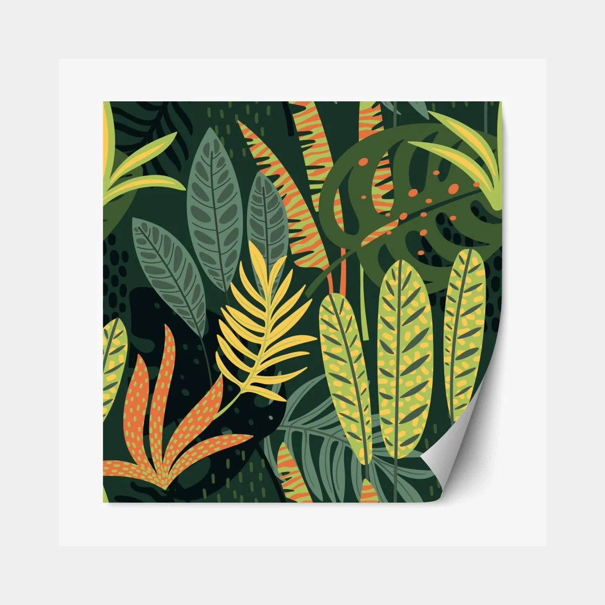 Repositionierbarer Aufkleber botanisches blattmuster im dschungelstil – Wallnifity® Repositionierbarer Aufkleber botanisches blattmuster im dschungelstil – Wallnifity®