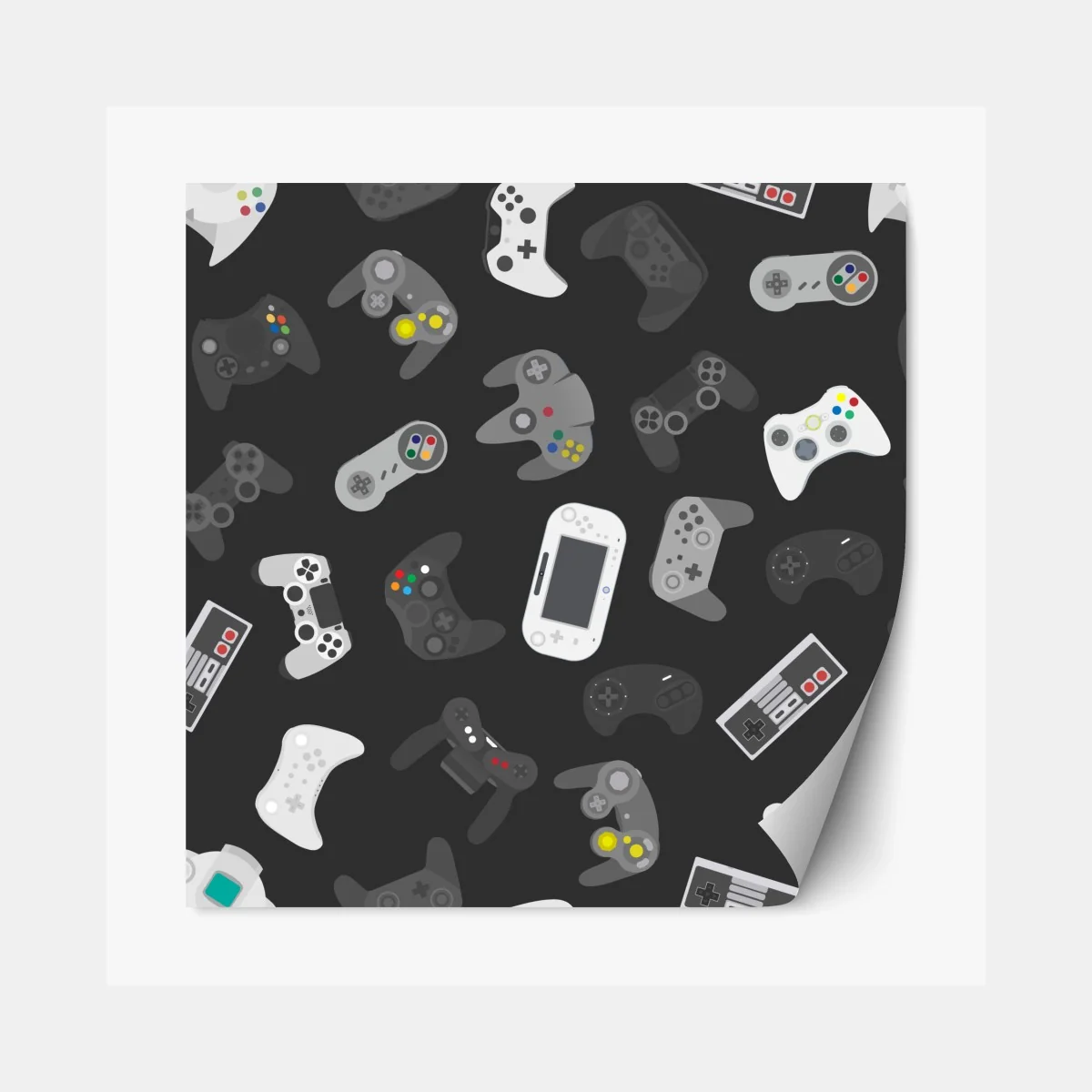 Repositionierbarer Aufkleber retro controller muster – Wallnifity® Repositionierbarer Aufkleber retro controller muster – Wallnifity®