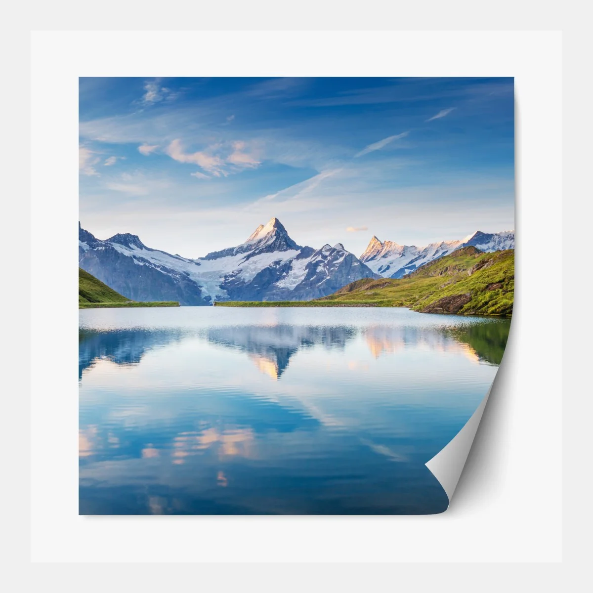 Repositionierbarer Aufkleber majestätische Alpen-reflexion am Bachalpsee – Wallnifity® Repositionierbarer Aufkleber majestätische Alpen-reflexion am Bachalpsee – Wallnifity®