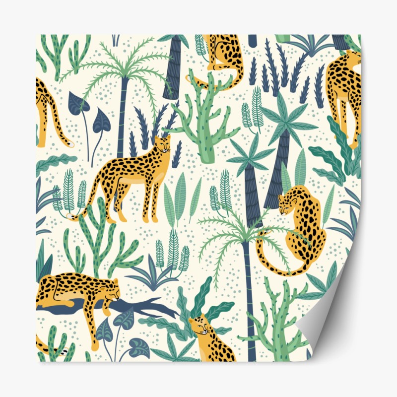 Repositionierbarer Aufkleber tropisches leopardmuster