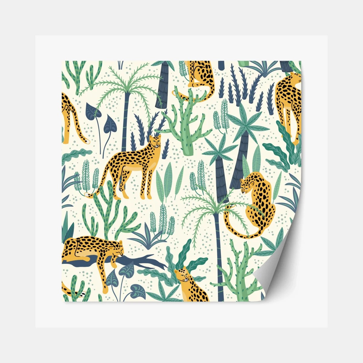 Repositionierbarer Aufkleber tropisches leopardmuster – Wallnifity®