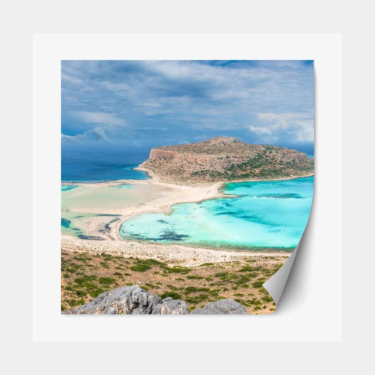 Repositionierbarer Aufkleber Balos Lagoon, Kreta panorama strandblick – Wallnifity® Repositionierbarer Aufkleber Balos Lagoon, Kreta panorama strandblick – Wallnifity®