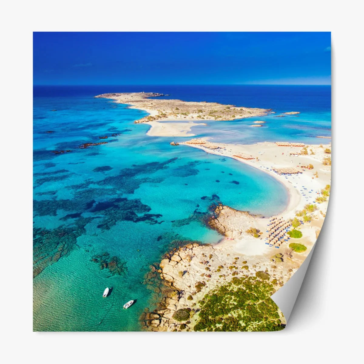 Repositionierbarer Aufkleber Elafonissi strand, Kreta türkis lagune – Wallnifity® Repositionierbarer Aufkleber Elafonissi strand, Kreta türkis lagune – Wallnifity®