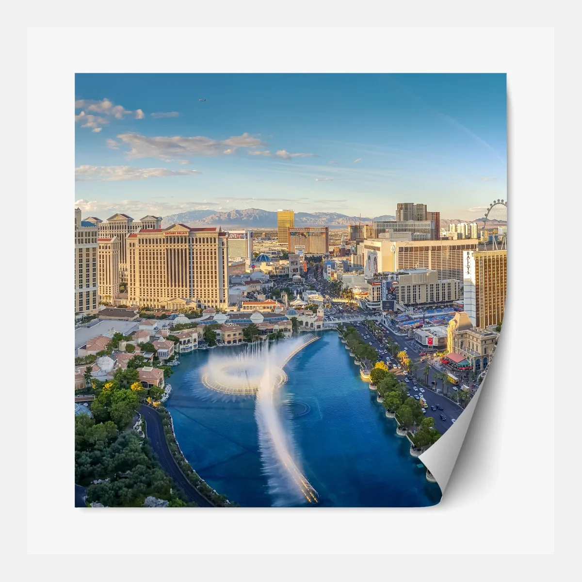 Repositionierbarer Aufkleber abendliches panorama von Las Vegas am strip – Wallnifity® Repositionierbarer Aufkleber abendliches panorama von Las Vegas am strip – Wallnifity®