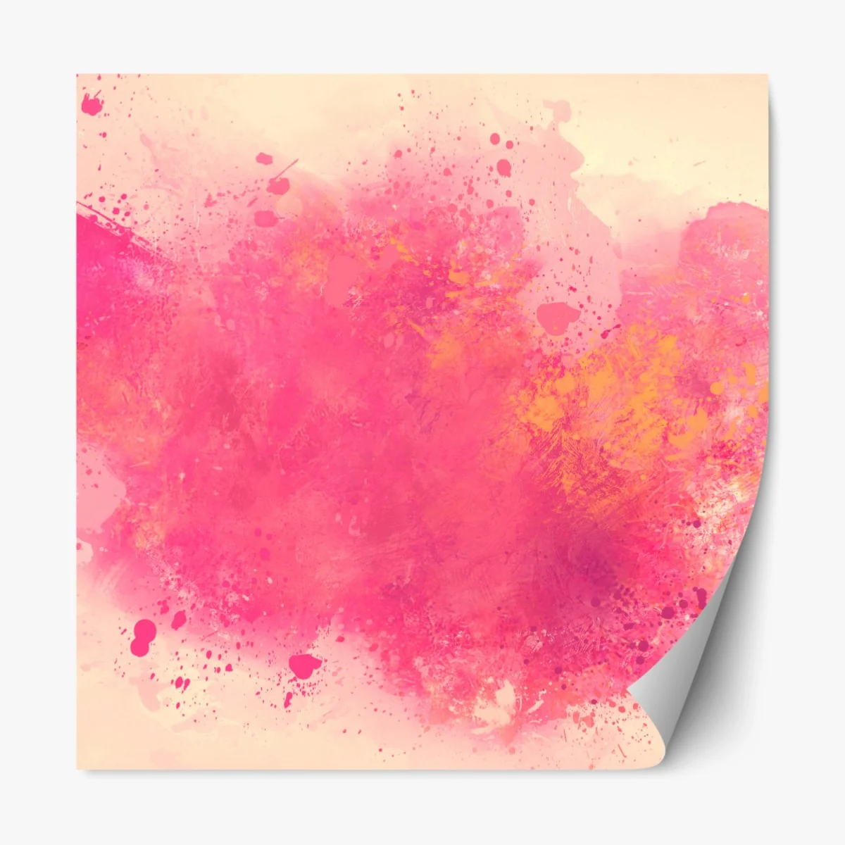 Repositionierbarer Aufkleber lebendige rosa aquarellspritzer – Wallnifity®