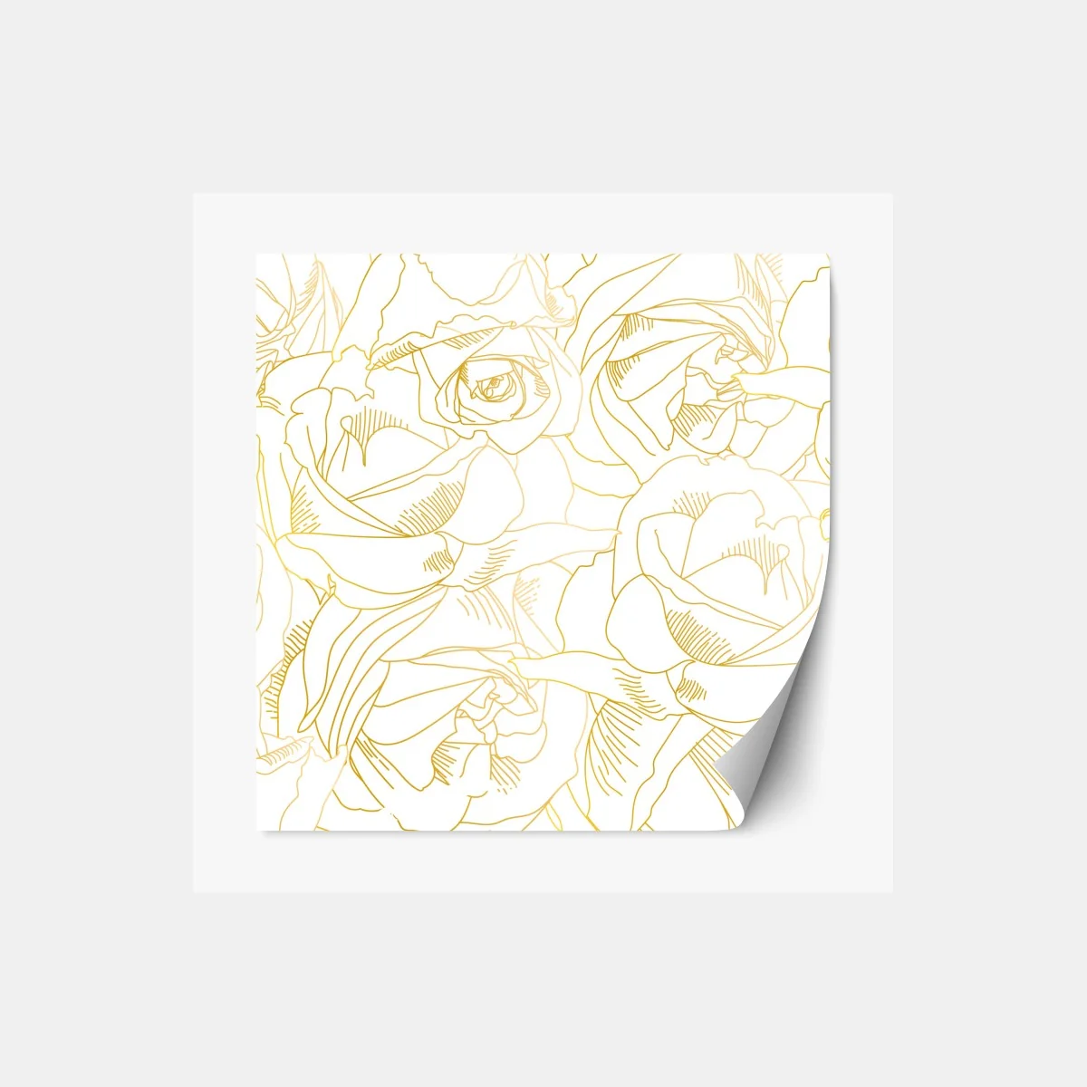 Repositionierbarer Aufkleber goldene rosen linienzeichnung – Wallnifity® Repositionierbarer Aufkleber goldene rosen linienzeichnung – Wallnifity®