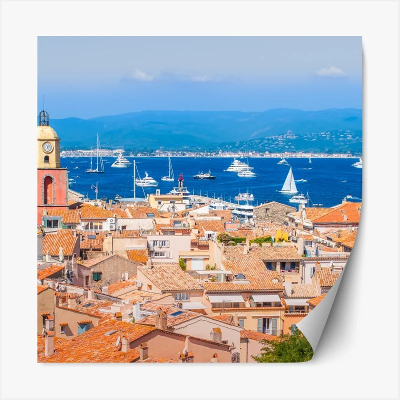 Repositionierbarer Aufkleber sonnenuntergang über sanddünen von Grace Bay – Wallnifity®