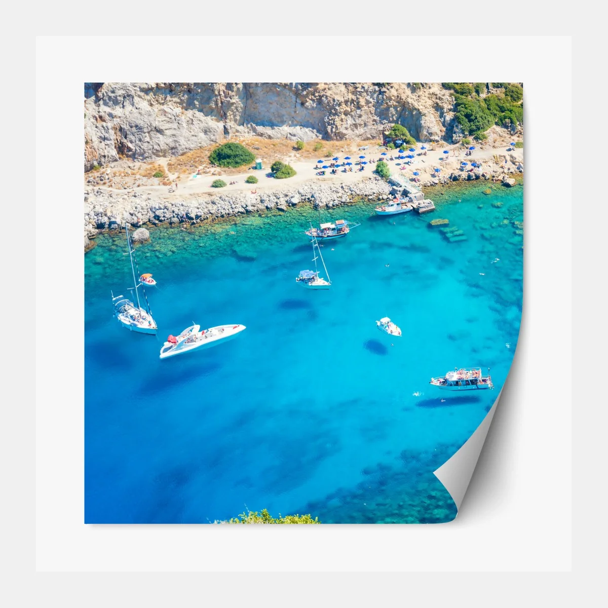 Repositionierbarer Aufkleber luftaufnahme der Anthony Quinn Bucht, Rhodos – Wallnifity® Repositionierbarer Aufkleber luftaufnahme der Anthony Quinn Bucht, Rhodos – Wallnifity®