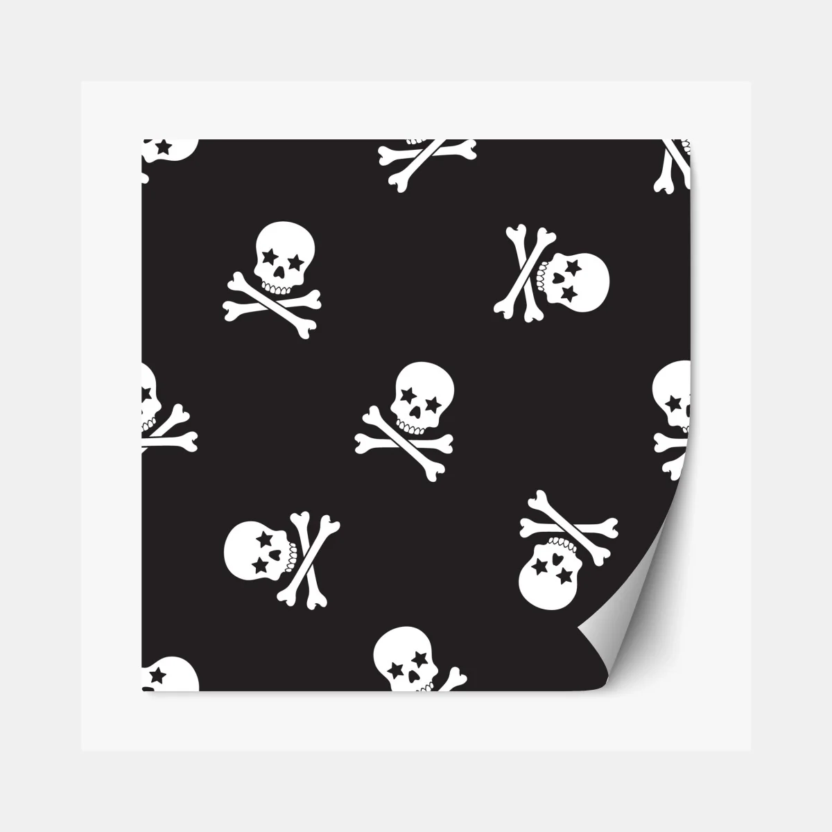 Repositionierbarer Aufkleber schädel und gekreuzte knochen nahtloses muster – Wallnifity®