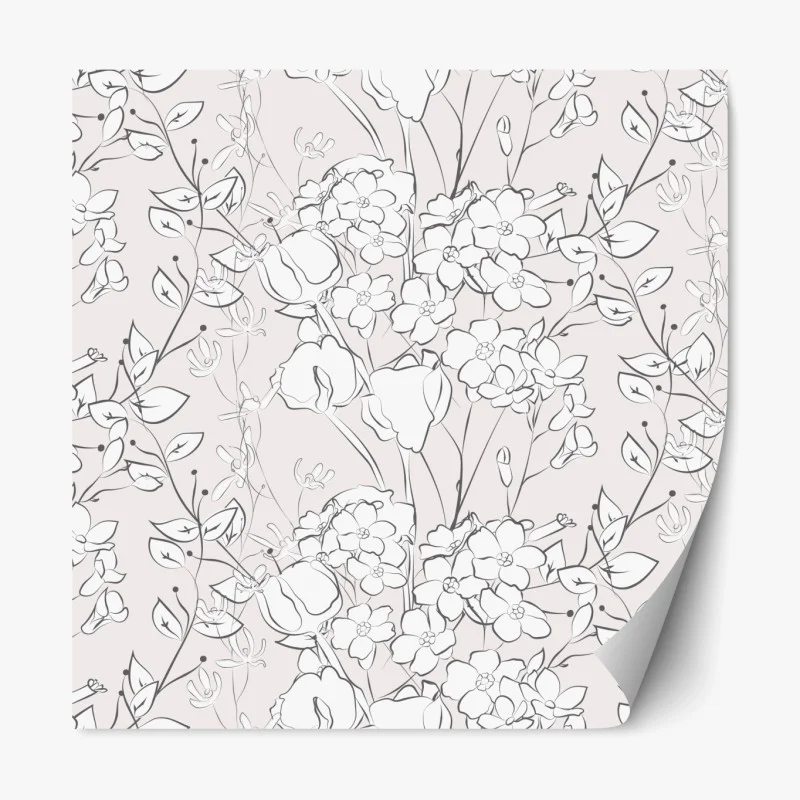 Repositionierbarer Aufkleber zartes pastellblumenmuster