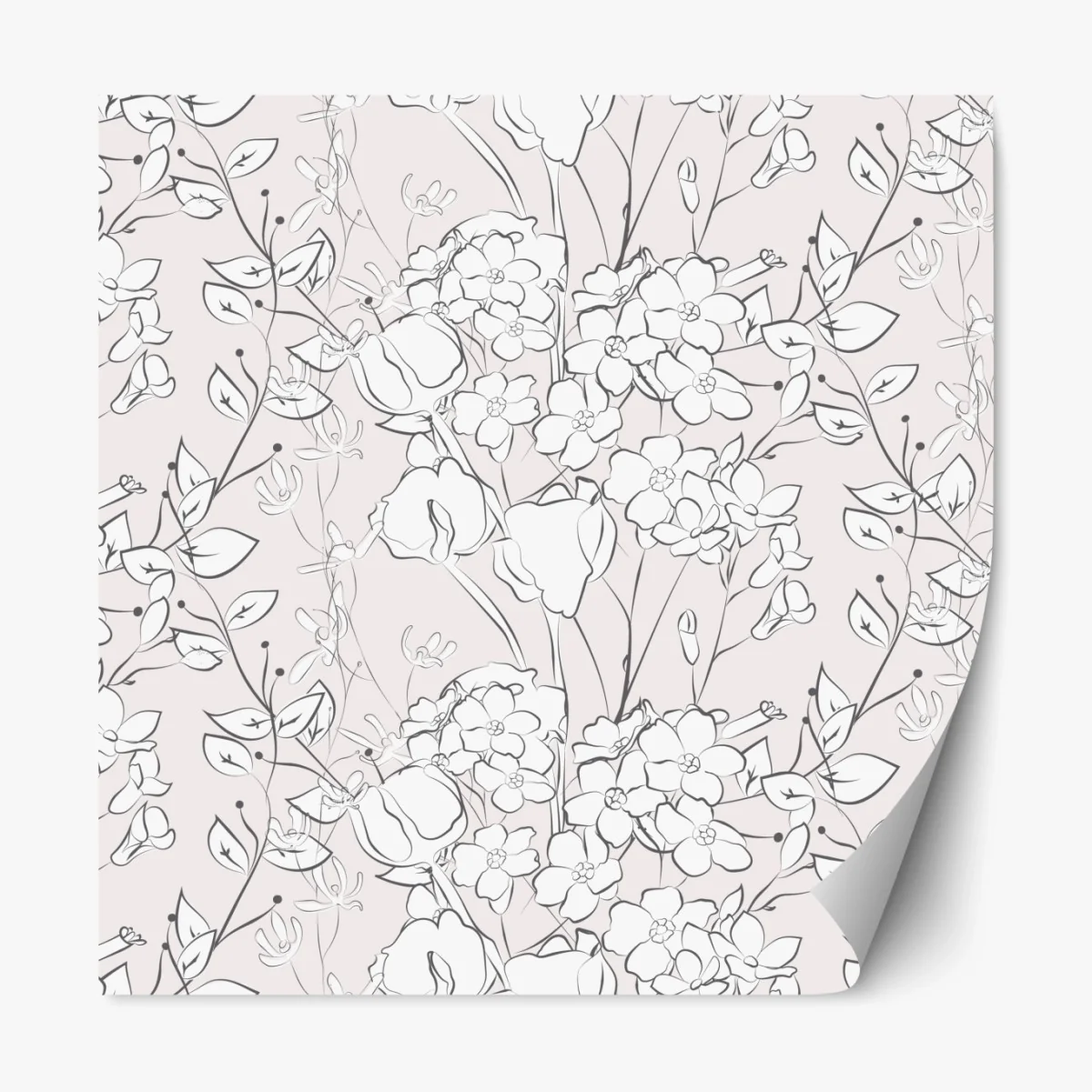 Repositionierbarer Aufkleber zartes pastellblumenmuster – Wallnifity®