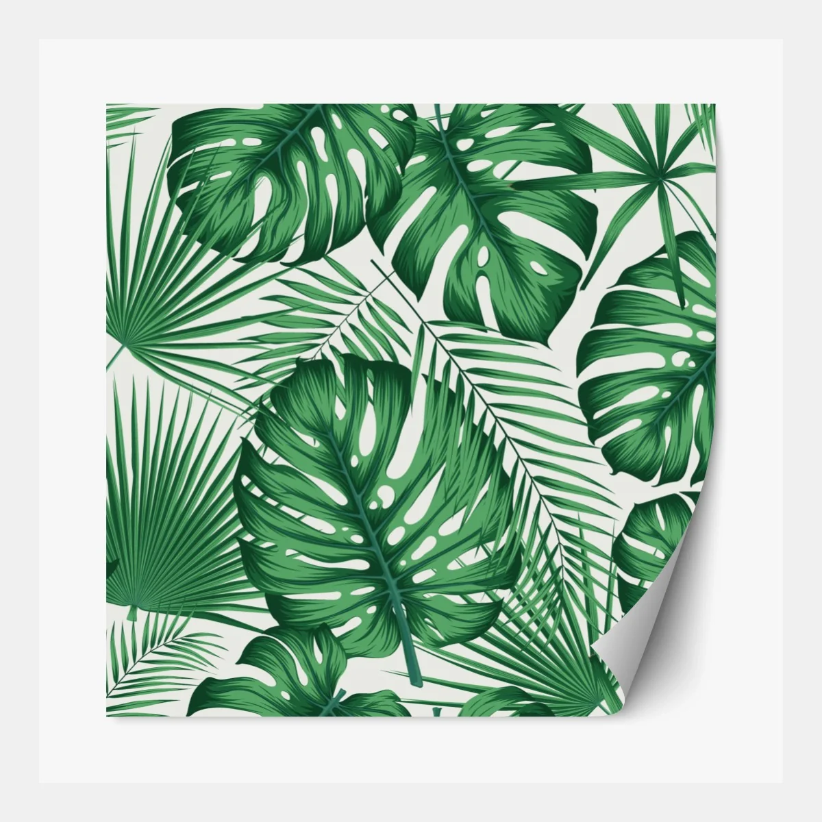 Repositionierbarer Aufkleber tropisches monstera- und palmblättermuster – Wallnifity® Repositionierbarer Aufkleber tropisches monstera- und palmblättermuster – Wallnifity®