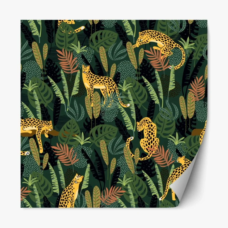 Repositionierbarer Aufkleber tropisches leopardenmuster – Wallnifity® Repositionierbarer Aufkleber tropisches leopardenmuster – Wallnifity®