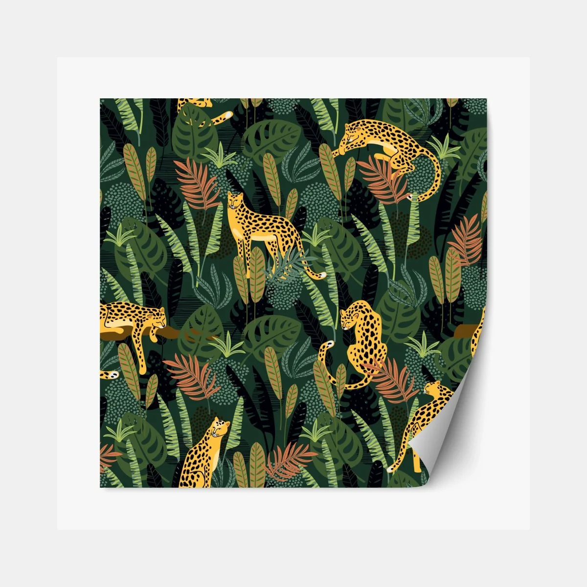 Repositionierbarer Aufkleber tropisches leopardenmuster – Wallnifity® Repositionierbarer Aufkleber tropisches leopardenmuster – Wallnifity®